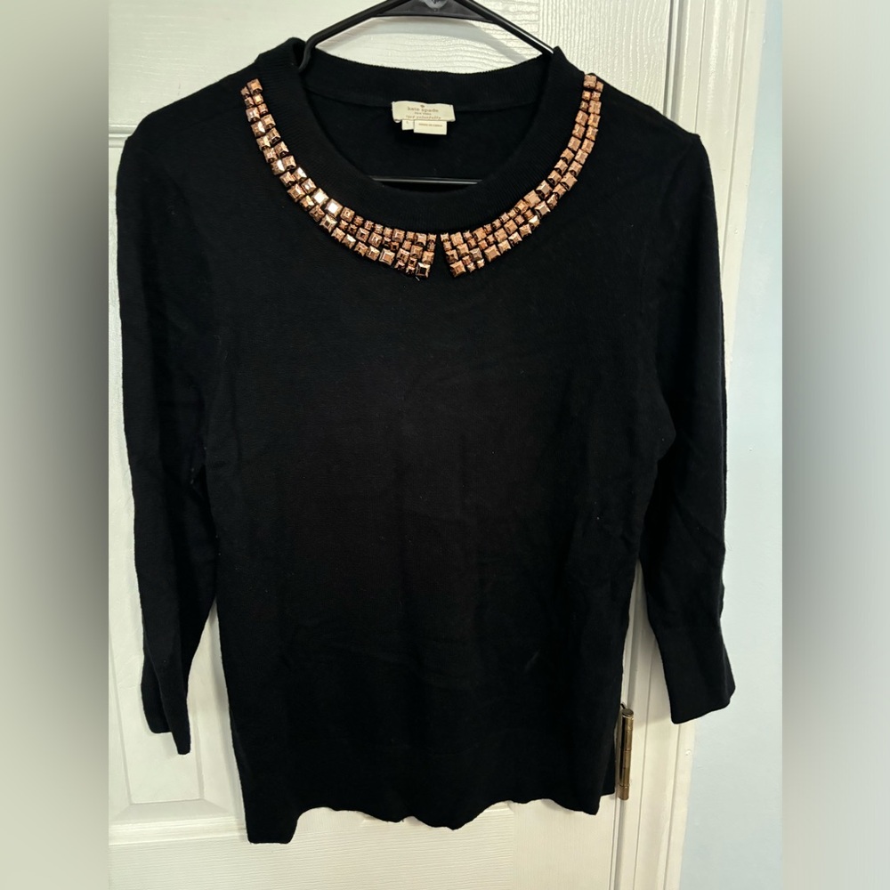 Kate Spade New York wool crewneck sweater with embellishments size Large